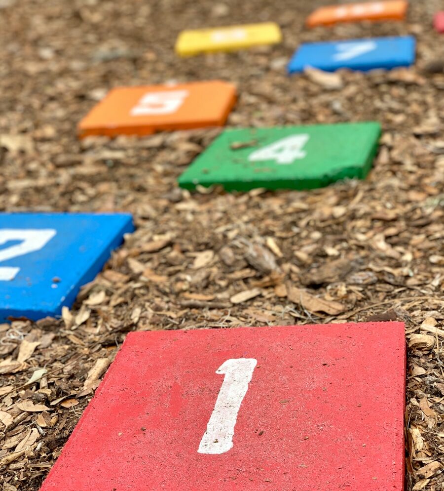 multicolored number boards