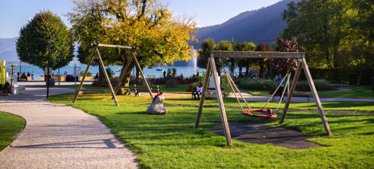 Image of a public playground near water